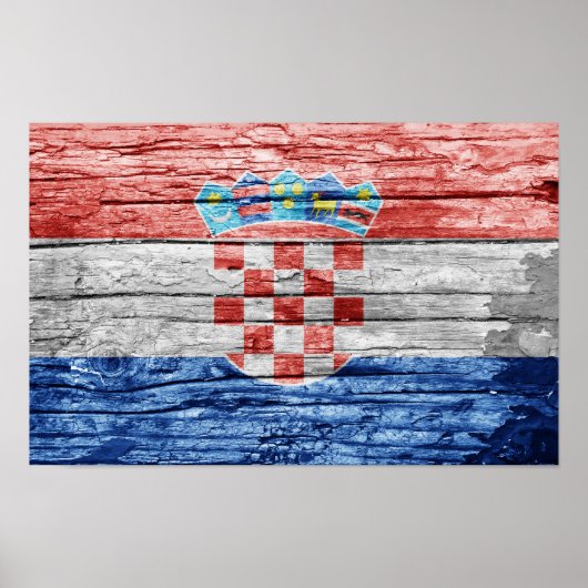 Kroatische Holzflagge Poster (Vorne)