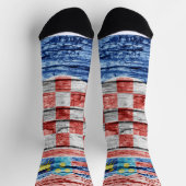 Kroatische Holzflagge Socken (Oben)