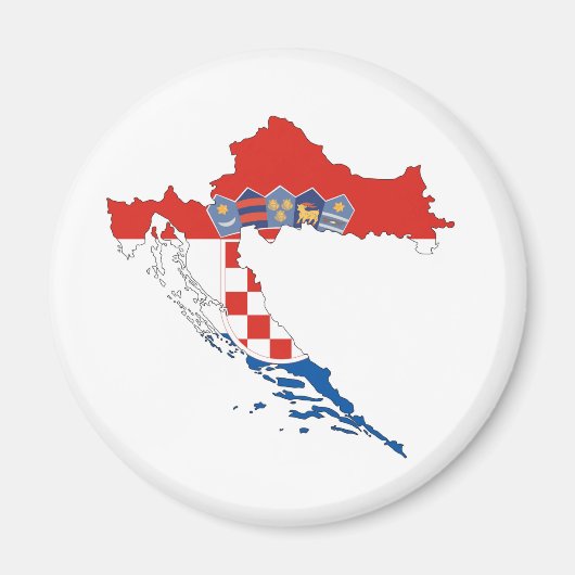 Kroatische Landesflaggenkarte Silhouette Magnet (Vorne)