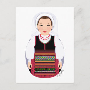 Kroatische Lika Brünett Matryoshka Postcard Postkarte