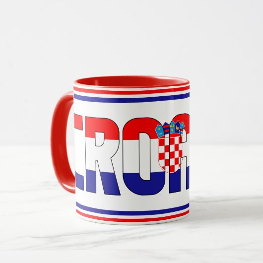 Kroatische Nationalflagge Patriotischer Kaffee Tasse (Vorderseite Links)