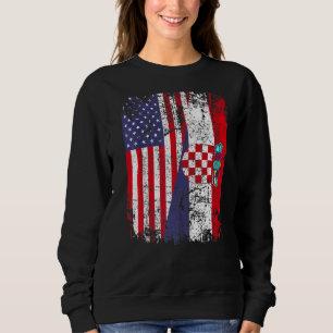 Kroatische Roots Halbamerikanische Flagge Kroatien Sweatshirt