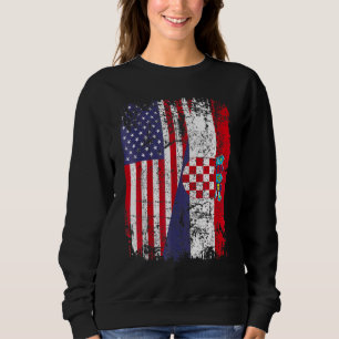 Kroatische Roots Halbamerikanische Flagge Kroatien Sweatshirt