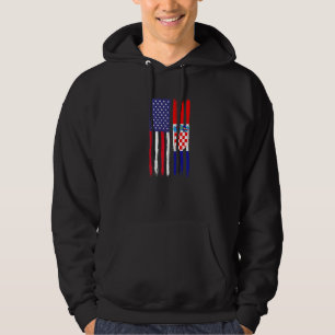Kroatische Roots Half American Flag Patriotic Croa Hoodie