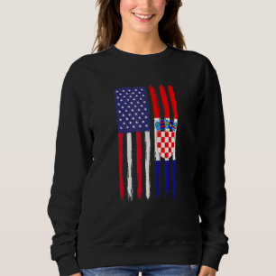 Kroatische Roots Half American Flag Patriotic Croa Sweatshirt
