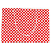 Kroatische Rot-Weiß-Schachbretter Große Geschenktüte (Rückseite)