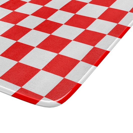 Kroatische Rot-Weiße Schachbretter Schneidebrett (Ecke)