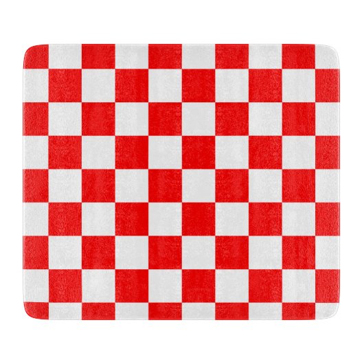 Kroatische Rot-Weiße Schachbretter Schneidebrett (Vorderseite)