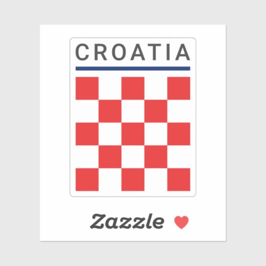 Kroatische Schachbrett Aufkleber (Blatt)