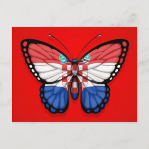 Kroatische Schmetterlingsflagge auf Rot Postkarte