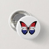 Kroatische Schmetterlingsflagge Button (Vorne & Hinten)