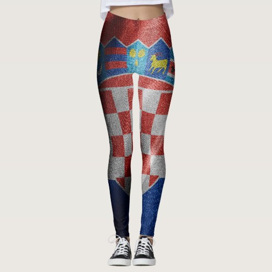 Kroatische Seidenflagge Leggings (Vorderseite)