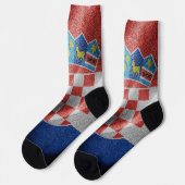 Kroatische Seidenflagge Socken (Linkes Detail)