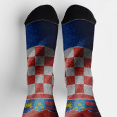 Kroatische Seidenflagge Socken (Oben)
