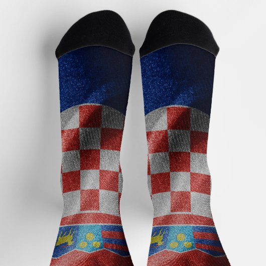 Kroatische Seidenflagge Socken (Oben)