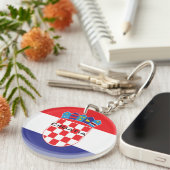 Kroatische Staatsflagge patriotische Geschenke Schlüsselanhänger (Vorderseite rechts)