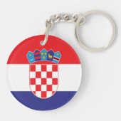Kroatische Staatsflagge patriotische Geschenke Schlüsselanhänger (Rückseite)