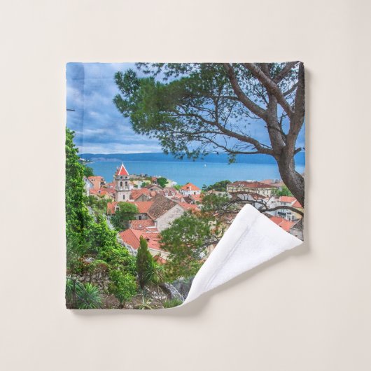 Kroatische Stadt Omis. Badhandtuch Set (Waschlappen)