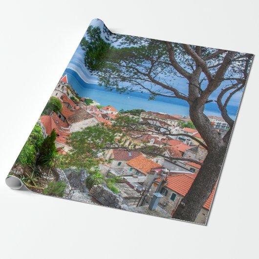 Kroatische Stadt Omis Geschenkpapier (Ungerollt)