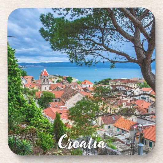 Kroatische Stadt Omis Getränkeuntersetzer (Vorderseite)