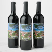 Kroatische Stadt Omis Weinetikett (Flaschen)