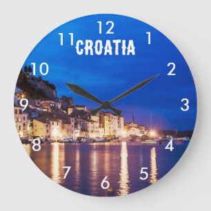 Kroatische Stadt Sibenik am Nachtplaner Große Wanduhr