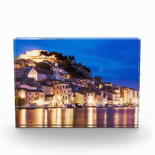 kroatische Stadt Sibenik in der Nacht Fotoblock (Vorderseite)