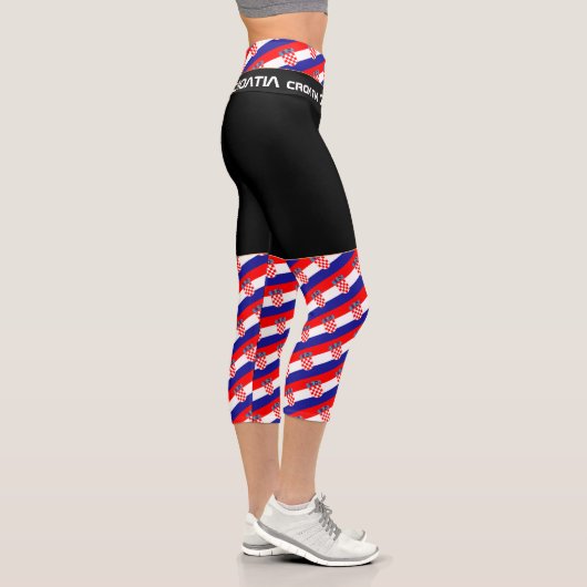 Kroatische und kroatische Flaggenmode, Fitness Capri Leggings (Rechts)