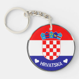 Kroatische Wappen | Hrvatski grab w/Text Schlüsselanhänger