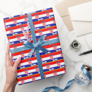 Kroatische Wrapping Paper, Kroatische Flag patriot Geschenkpapier