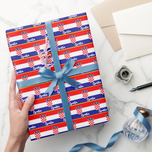 Kroatische Wrapping Paper, Kroatische Flag patriot Geschenkpapier (Schenken)