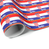 Kroatische Wrapping Paper, Kroatische Flag patriot Geschenkpapier (Rolleneckpunkt)