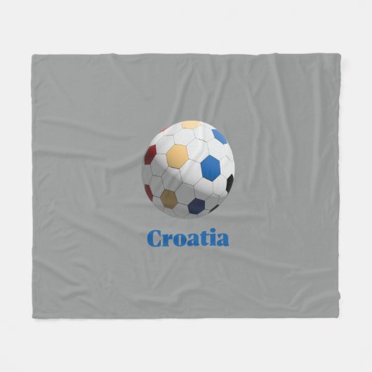 Kroatischer Fußball Fleecedecke (Vorderseite (Horizontal))