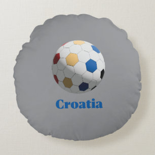 Kroatischer Fußball Rundes Kissen