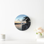 Kroatischer Sonnenuntergang Runde Wanduhr (Zuhause)