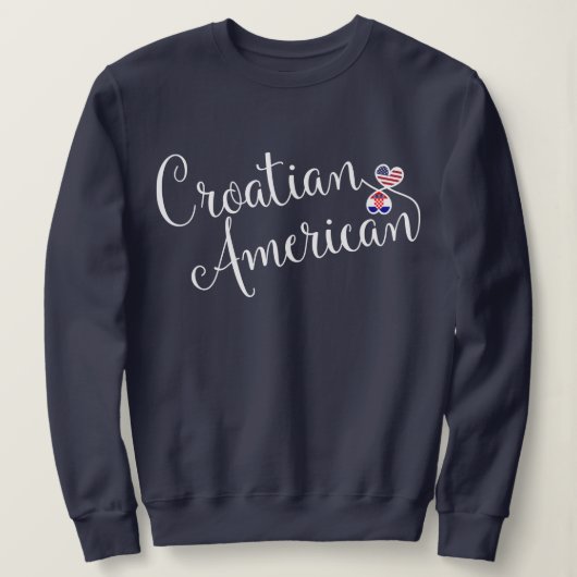 Kroatisches Amerikaner Entwinted Herz-Sweatshirt Sweatshirt (Design vorne)