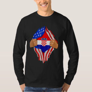 Kroatisches Blut in mir T-Shirt Kroatien-Flagge G