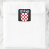 Kroatisches Emblem Quadratischer Aufkleber (Tasche)