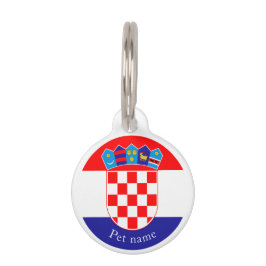 Kroatisches Flag-Emblem mit Name Pet-ID-Markierung Haustiermarke