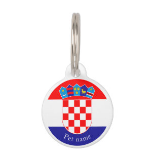 Kroatisches Flag-Emblem mit Name Pet-ID-Markierung Haustiermarke