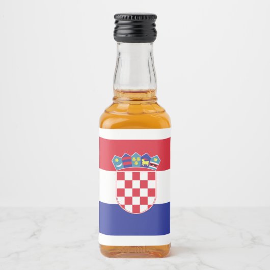 Kroatisches Flaggenzeichen Alkoholflaschenetikett (Vorderseite)