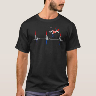 Kroatisches Fußball Kroatisches Stolz Herzschlag E T-Shirt