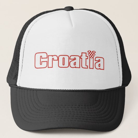 Kroatisches Herz Truckerkappe (Vorderseite)