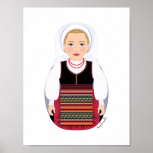 Kroatisches Lika-Blondinen-Matroschka-Plakat Poster