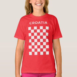 Kroatisches Schachbrett Weiß T-Shirt