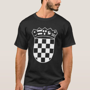 Kroatisches Schachbrettsymbol Schwarz und Weiß T-Shirt