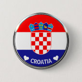Kroatisches Wappen | Hrvatski grb mit Text Button (Vorderseite)