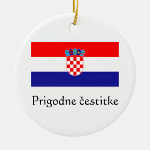 Kroatisches Weihnachtsgruß-Ornament Keramik Ornament