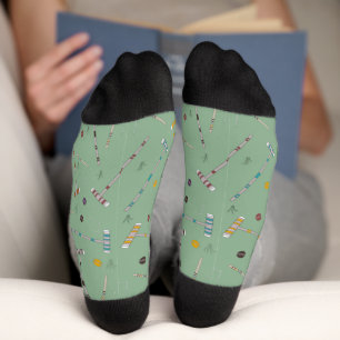 Krocket-Spiel Rasenspiele Jade Grün Gemustert Socken