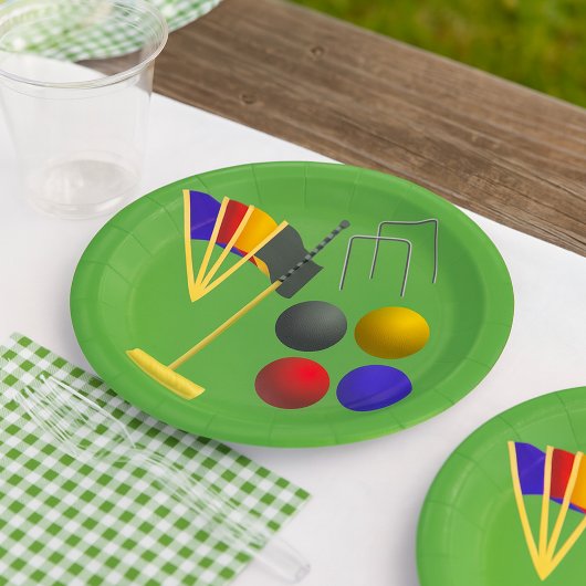 Krocket-Spiele Papierplatten Pappteller